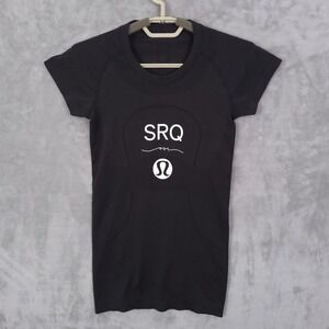 Lululemon Swift Stride Tech Shirt Womens 4 Black Short Sleeve Athletic Tee